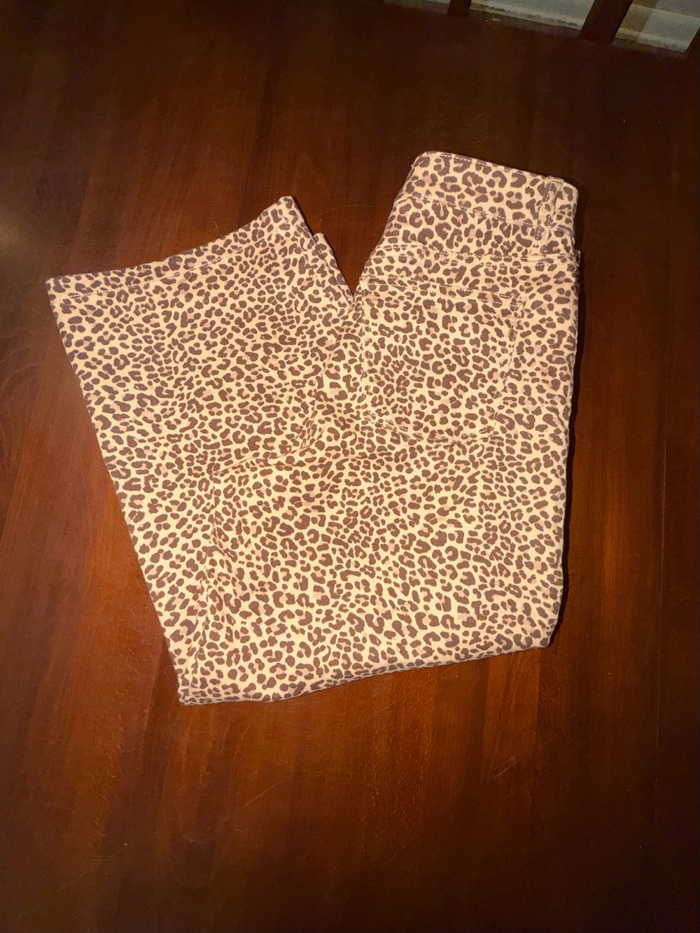 Leopard Print Wide Leg Crop Jeans Animal Print Pants
